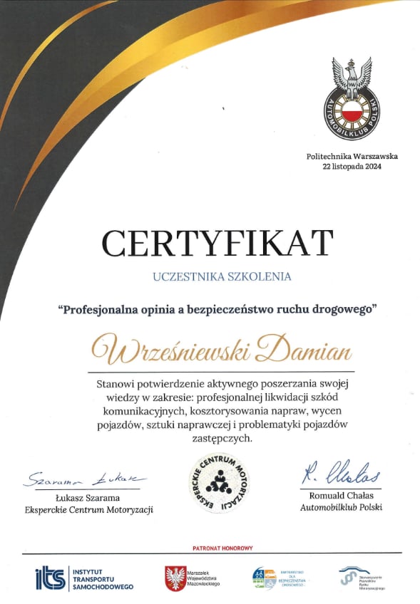 Certyfikat aktualizacji wiedzy